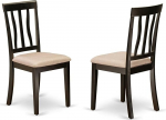East West Furniture ANC-CAP-C Antiik k&ouml;&ouml;gi s&ouml;&ouml;gitoolid - linasest kangast polsterdatud puidust toolid 2 tk komplekt Cappuccino
