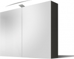Artforma Vannitoa peegelkapp koos Lumen peeglivalgustiga, vannitoa lamp (70 x 60 x 17 cm), antratsiit, vannitoa kapp, valgustatud vannitoa kapp, hoiuruum ja pistikupesa, valge v&auml;rviga