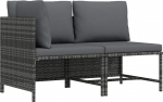 Modulares Ecksofa Poly Rattan mit Kissen Grau f&uuml;r Garten Lounge Set, Ecksofa mit abnehmbaren Kissen als modulares 2-TLG. Gartensofa
