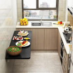 Klapptisch zur Wandmontage, platzsparend, f&uuml;r kleine R&auml;ume, ideal f&uuml;r Zuhause, B&uuml;ro, Waschk&uuml;che, Arbeitszimmer, Schlafzimmer, zusammenklappbarer Tisch f&uuml;r Kleidung (schwarz)