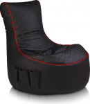 Ecopuf Pablo Gaming Bean Bag kunstnahast EPS helmet&auml;idisega - t&auml;iskasvanutele ja lastele, ideaalne m&auml;ngimiseks ja l&otilde;&otilde;gastumiseks, siseruumides - istme laius: 77 cm, seljatugi: 84 cm - V&auml;rv: Must