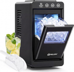 WELLENT Kaasaskantav j&auml;&auml;kuubikute masin koos sahtliga - Kiire pallij&auml;&auml; 6 minutiga (12 kg/24 H), 2 suurust, isepuhastuv - h&uuml;gieeniline sahtli eemaldamine ja kompaktne disain k&ouml;&ouml;ki, baari ja kontorisse.