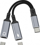 USB C Kopfh&ouml;rer Adapter Splitter Typ C Ladeger&auml;t AUX Audio Kabel Jack Kopfh&ouml;rer f&uuml;r iPad Adapter Dongle Dual Port Konverter f&uuml;r iPhone 17 16 Pro Max f&uuml;r Apple Kompatibel mit Samsung Schnellladung DAC