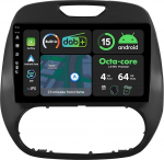 KEC [4G + 64G] IPS 9-tolline Android 15 autoraadio Renault Kaptur Captur 2014-2019 koos Navi Octa Core'iga [sisseehitatud DAB+/CarPlay/Android Car/DSP/GPS/Bluetooth 5.0/WLAN/USB