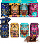 Monty Bojangles Tr&uuml;hvlitupsud kakaoga (4 x minipurgi, mis on t&auml;idetud luksusliku &scaron;okolaaditr&uuml;hvliga), 4 maitsvat maitset, Choccy Scoffy, Flutter Scotch, Cocoa Nibs Night, Coconut Crush...