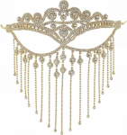Masquerade n&auml;omask kuldsete triibuliste rombustega Diamond Face Veil Head Chain S&auml;delevad seksikas Veneetsia n&auml;omaskid valmistatud sulamist Crystal Tassel naistele Ehted T