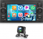 NHOPEEW 2+64G autoraadio Ford Transit Fiesta Focus Galaxy Mondeo Fusion for Kuga C-Max S-Max Connect koos Carplay & Android autoga - 7-tolline raadiotugi WiFi GPS SWC + tagurduskaamera ja mikrofoniga