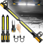 SYLSTAR t&ouml;&ouml;kojalamp LED koos sensorjuhtimisega, 2400LM mootoriruumi valgus 3 heledusrežiimiga, 4400 mAh LED t&ouml;&ouml;valgusti magnetiga ja konksuga, t&ouml;&ouml;koja, autoremondi, garaaži, telkimise ja h&auml;daolukordade jaoks.