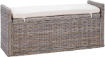 vidaXL panipaigad hoiuruumiga koos padjaga, hall, 110 x 40 x 50 cm, rotangist, hoiupink elutuppa, kaasaegne istumism&ouml;&ouml;bel esikusse, kompaktne ja funktsionaalne