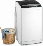ROVSUN pesumasin Top Loader 7 kg, Top Loader pesumasin V&auml;ike pesumasin 8 pesuprogrammi ja 5 veetasemega, 24h taimeri, 60-70 dB, v&auml;ike pesumasin 51 x 47 x 87 cm (7 kg)