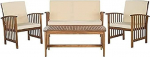 Safavieh EUP7007A Havana v&auml;litoa s&ouml;&ouml;gikomplekt - teakpruun/ecru (4-osaline)