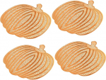 VICASKY 4 St&uuml;ck Teiliges K&uuml;rbisf&ouml;rmiges Platzset aus Wasserdichtem Hitzebest&auml;ndigem Material Rutschfestes Tischset f&uuml;r K&uuml;che Restaurant mit Dekorativem Hohlem Design als Schalenunterlage