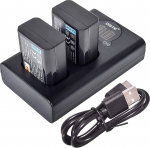 DSTE 2x NP-FW50 Replacement Battery + Dual USB Charger with LCD Display Compatible with Sony Alpha 7, A7, Alpha 7R, A7R, Alpha 7R II, Alpha a3000, a6000, NEX-7, SLT-A55V, DSC-RX10 Digital Camera