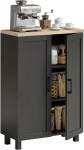 HOMCOM Sideboard 2 uksega, &otilde;huke elutoa k&uuml;ljepaneel, k&ouml;&ouml;gikapp reguleeritava riiuliga, k&ouml;&ouml;ki, esikusse, magamistuppa, 60 x 30 x 90 cm, must