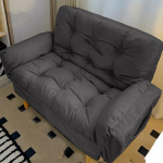 Laisk diivan, diivan, Bean Bag, konverteeritav futon diivan reguleeritavate k&auml;etugede ja seljatoega, Laisk diivan tool k&uuml;ljetaskutega, kokkupandav diivanvoodi, tool, voodi, tumehall-A