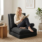 Bean Bag Bed Folding Cord Diivan, 4-in-1 konverteeritav p&otilde;randap&otilde;hine diivan suure tihedusega vahtpolsterdusega, eemaldatav ja masinpesu katte elutuppa, kolledži &uuml;hiselamusse, k&uuml;lalisvoodisse (must)