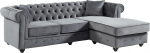 Vente-unique Chesterfield nurgadiivan - Samet - Antratsiit - Toledo