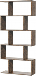 Garvis raamaturiiul 5 tasandiga, seisev riiul, kontoririiul, vabalt seisev dekoratiivne riiul esitlemiseks, avatud hoiuriiul elutuppa, koju, kontorisse, s&ouml;&ouml;gituppa (Rustic Brown)