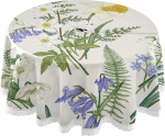 Elegante Blumen-Tischdecke, langlebig, 152,4 cm, rund, Tischdecke mit Rei&szlig;verschluss, Regenschirmloch, Camping-Tischdecken f&uuml;r Outdoor, Party, Picknick