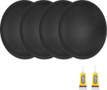 hankimise kaart K&otilde;larite tolmukorkid, 72mm v&auml;liskuju l&auml;bim&otilde;&otilde;t Dome Paper Cap, subwoofer Coil Cover Caps koos remondiliimiga k&otilde;larite kaunistamise tarvikute remondiks 4 Pack