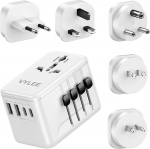 VYLEE reisiadapter maailmas, t&uuml;&uuml;p G/D/A/I/C, universaalne reisipistik 2 USB A + 2 USB C, rahvusvaheline pistikupesa adapter, universaalne adapter USA, Inglismaa, Jaapan, Maldiivid, Sri Lanka, Austraalia jaoks.