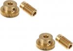 iplusmile 4pcs Copper Worm Gear Teeth with Bore Suitable for Gearbox Rust Treated Small Module Replacement Parts for Mechanical Applications