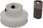 Pinion Gear 1 Set 0.8 moodul POM Turbiini k&auml;igukast Roostevabast terasest Worm Rod komplekt, hammasratta suhe 1 kuni 40, hammasratta Worm k&auml;igukast, 5 mm sisemine auk v&otilde;lli ajamimehhanism (8 mm puur)