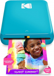 KODAK Step Instant Colour Photo Printer for Smartphones, Portable, Mini, Zink, 5 x 7.5 cm Adhesive Photos, Bluetooth, Compatible with iOS and Android Devices, Fun Editing App, Blue