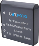 NP-40, NP-40DBA, NP-40DCA Premium 3.7v / 1250mAh laetav aku Casio jaoks