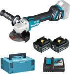 Makita DGA513RTJ akutoitega nurklihvmasin, 18 V / 5,0 Ah, koos 2 aku ja laadija MAKPACiga