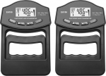 D&uuml;namomeeter, digitaalne k&auml;e d&uuml;namomeeter Grip Strength Trainer 396lbs / 180kgs Grip Strength Rehabilitatsioonitreeningu tester meestele ja naistele (2Pcs Black Meter)