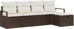 Rantry Model3359157 5-osaline aia diivan komplekt koos padjaga Brown Poly Rattan Garden Lounge