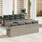 Homgoday Garten-Sofa-Set 9 tk Hellgrau und Dunkelgrau 55 x 55 x 37 cm Diivan Gartenm?Bel Model3354981