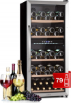 Klarstein Wine Refrigerator, Drinks Fridge Slim, Fridge with Glass Door, Drinks Refrigerators Freestanding, Wine Fridge Small, Wine Refrigerators 2 Zones, LED Lighting, 5-18&deg;C, 79 Bottles