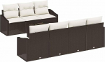 Rantry 8-teiliges Garten-Sofa-Set mit Kissen Braun Poly-Rattan Gartenlounge Model3346628