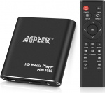 AGPTEK Mini 1080P Full HD digitaalne meediapleier koos kaugjuhtimispuldiga MP3, WMA, OGG, AAC, FLAC, APE, AC3, DTS, ATRA jaoks - toetab HDMI CVBS ja YPbPr videov&auml;ljundit (must)