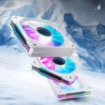 AsiaHorse RGB PC ventilaator 120 mm juhtumi ventilaator 3 t&uuml;kki [Infinity Mirror] [HDB] 1800RPM 5V3PIN ARGB ja 12V4PIN PWM ventilaator, 50 000 tundi eluiga AMICI5GT valge