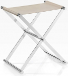JOOP! Bathline Stool Chrome and Imitation Leather Grey Embossed Grey and Chrome
