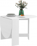 HOMCOM kokkupandav s&ouml;&ouml;gilaud Ovaalne kokkupandav k&ouml;&ouml;gilaud kokkupandavate tiibadega Modernne stiilne kokkupandav laud 163 x 80 x 75 cm Valge