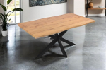 SAM Josy s&ouml;&ouml;gilaud, 160 x 85 cm, Wild Oak Look, Spider Frame, metall, must, 40 mm lauaplaat puukantidega, laud s&ouml;&ouml;gituppa ja k&ouml;&ouml;ki.