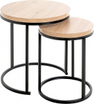 HAKU M&ouml;bel K&otilde;rvallaud 2 tamme Must hele tamm MDF metall M&otilde;&otilde;tmed K 43 x l&auml;bim&otilde;&otilde;t 32 cm K&otilde;rgus 49 x l&auml;bim&otilde;&otilde;t 45 cm Stiil: Moodne