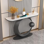 LIHDNGXM Diivanilaud diivani taga, luksuslik sissep&auml;&auml;sulaud, kitsas konsool, koridorilaud paksendatud poolkuu kujuga t&ouml;&ouml;tasapinnaga sissep&auml;&auml;sualale ja elutuppa (must A, 120 x 30 x 80 cm)