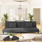 ZEYUAN Diivanvoodi 2-kohaline 2 padjaga tumehall samet, Lounge diivan, diivanid ja diivanid, Relax diivan, diivan elutuppa - 375911