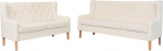Gecheer 2-TLG. Sofa-Set Stoff Cremewei&szlig;, Polstersofa Gepolsterte Couch f&uuml;r Wohnzimmer Apartment B&uuml;ro G&auml;stezimmer274930
