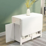 51,1-tolline suur kokkupandav s&ouml;&ouml;gilaud, mis on valmistatud t&auml;ispuidust, kokkupandav s&ouml;&ouml;gilaud 4 tooliga, sahtlitega, universaalsed rattad, mobiilne ristk&uuml;likukujuline laud restoranile, k&ouml;&ouml;gile, hotellile, hoovile