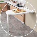 QSPNVFB Seina kokkupandav laud, ujuv s&ouml;&ouml;gilaud, puidust laud, baarilaud, RV lauad, poolringikujuline kokkupandav pubilaud k&ouml;&ouml;ki, kontorisse, r&otilde;dule, pesuruumi (80 x 50 cm (32 x 20 tolli))