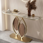 Kitsas sissep&auml;&auml;sulaud kunstmarmorist pealt - kaasaegne konsoolne aktsentlaud koridori, fuajeesse, elutuppa - stiilne diivanilaud v&auml;ikestesse ruumidesse