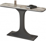 Generisch Schmaler Luxus-Konsolentisch f&uuml;r den Flur - Stilvolle Eingangsbereich-Dekoration mit verdicktem Sockel, einfach zu montierender Beistelltisch f&uuml;r Wohnzimmer, Foyer, Grau (100 x 30 x 80 cm)