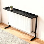 JIAOCKJIAO Heizk&ouml;rperregal f&uuml;r Zuhause, Lange Konsolentische f&uuml;r Heizk&ouml;rper, Schmale Sofatische mit Ablagefl&auml;che, Metallregale f&uuml;r Wand Hinter Dem Sofa Im Wohnzimmer(Nero,35x8x39in/90x20x100cm)