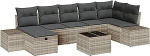 8-teiliges Garten-Sofa-Set mit Kissen hellgrau Poly Rattan Gartenlounge Model3359411